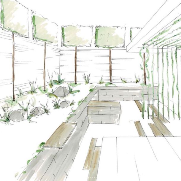 Bild Layout Plan eines Garten